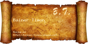 Bainer Timon névjegykártya
